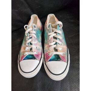 Converse Satin Women's Size 8, Men's 6, Splatter Color Galaxy Watercolor Shoes